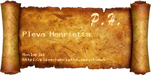 Pleva Henrietta névjegykártya